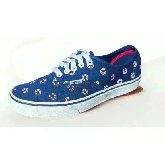 VANS MLB CHICAGO CUBS Men's Shoes Size 8 Blue BASEBALL Women’s Size 9.5 - Picture 1 of 6